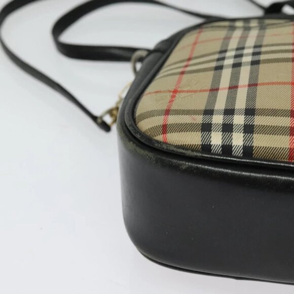 Burberrys Nova Check Shoulder Bag Canvas Beige Gold Authentic - Picture 2 of 13